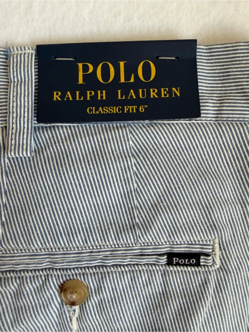 Polo Ralph Lauren Classic Fit 6” Seersucker Shorts Blue White NWT Men’s 40